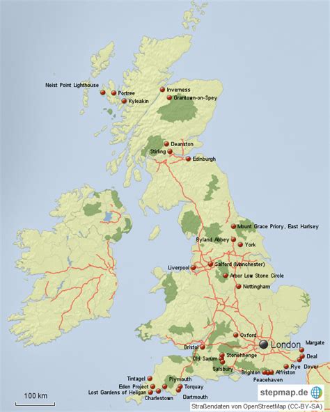 Stepmap England Schottland Landkarte Für Deutschland