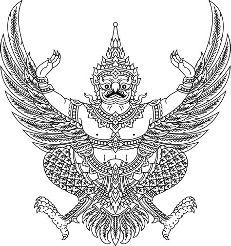 Garuda Emblem Of Thailand Monochrome Filegaruda Emblem Of Thailand
