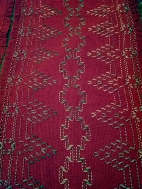Extra Long Red Swedish Weave Table Runner Etsy Swedish Weaving