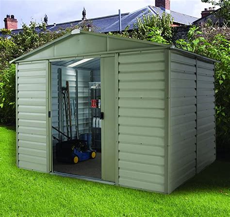 Yardmaster 10 X 8 Ft Apex Roofed Shiplap Metal Shed With Floor Frame
