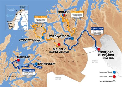 August 2017 og var 160,5 km lang. Trasa Arctic Race of Norway 2021 - Rowery.org
