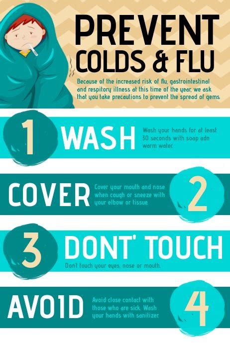Prevent Colds And Flu Poster Health And Safety Poster Safety Posters