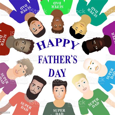 Happy Fathers Day Vector Illustration Of Happy Super Dad Team Card ...