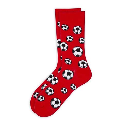 custom football pattern red crew cotton socks  design factory metsox