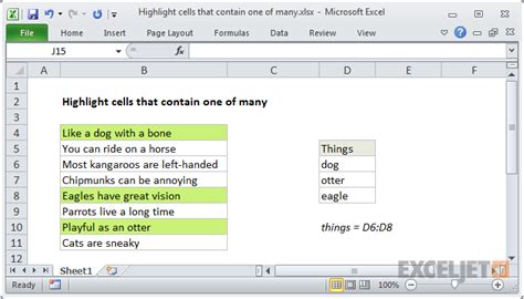 Excel Formula Highlight Cells That Contain One Of Many