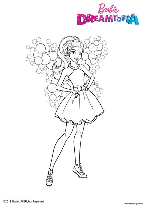 Coloriage Princesse Barbie Bulles Feeriques  JeColorie.com