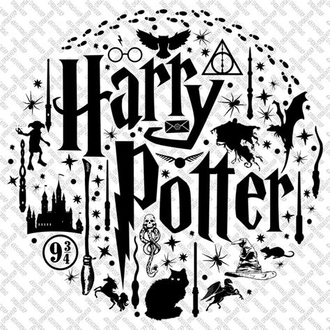 Harry Potter Icons Silhouette Clipart Ai Svg Eps Pdf Etsy
