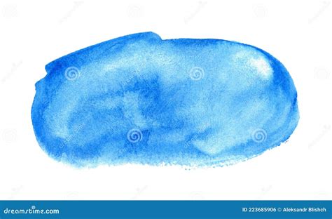 Blue Splash Watercolor Cloud Backgrund Isolated On White Stock Photo