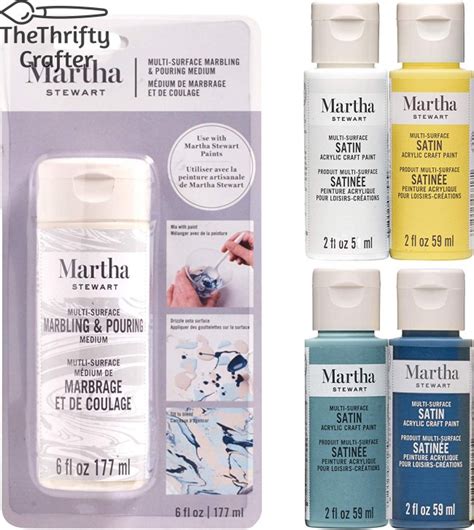 Martha Stewart Crafts Msorigpm5a Marbling Medium And Paint Paint Set 5 Piece