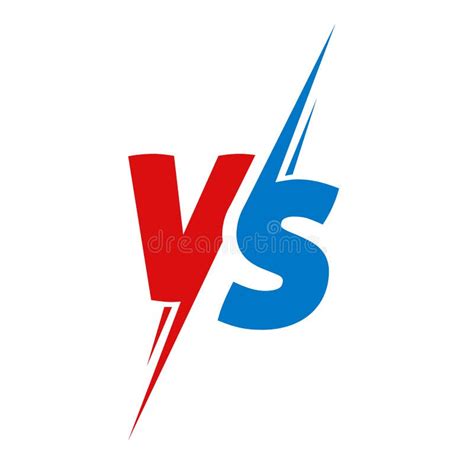 Vs Or Versus Text Logo For Battle Or Fight Game Vector Flat Cartoon Red