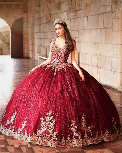 Vestidos Red Quinceanera Dresses Quinceanera Dresses Gold