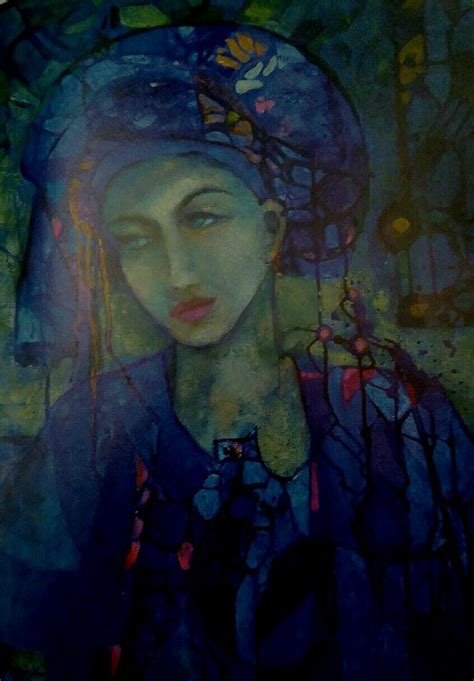 Lady In Blue Sculpture Art Mixed Media Faces Portraits Passion