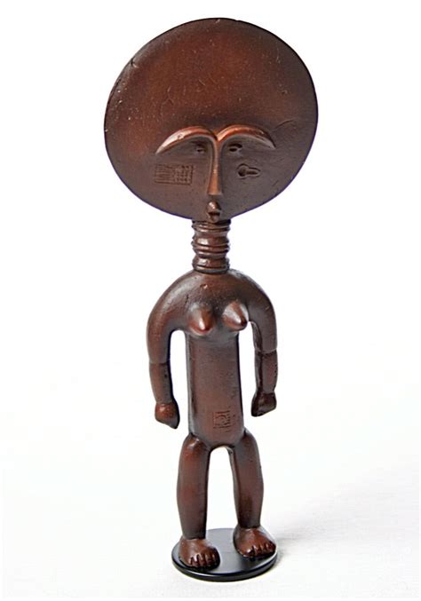 Asante Ghana Akuaba African Fertility Statue With Large Round Head 8h