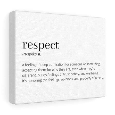 Respect Definition Printable Wall Art Respect Poster Respect Quote
