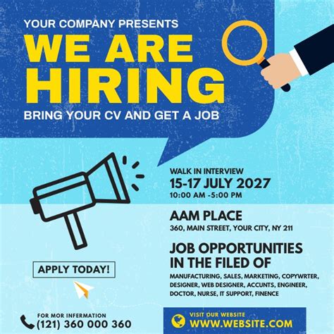 Job Vacancy Ad Instagram Post Template Postermywall