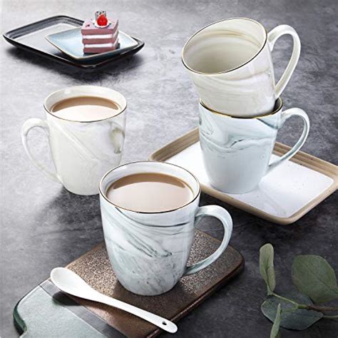 Hoomeet Oz Marble Porcelain Coffee Mugs Grey Cream Pricepulse