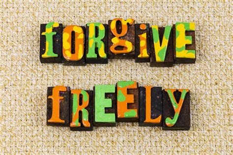 Forgive Freely Forgiveness Courage Positive Happy Life Stock Image