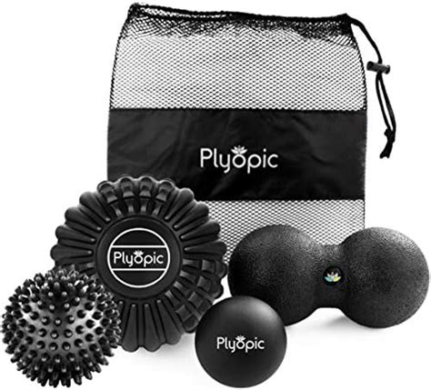 Plyopic Deep Tissue Massage Ball Set Set Of 4 Lacrosse Spiky Peanut And 5” Foam Roller