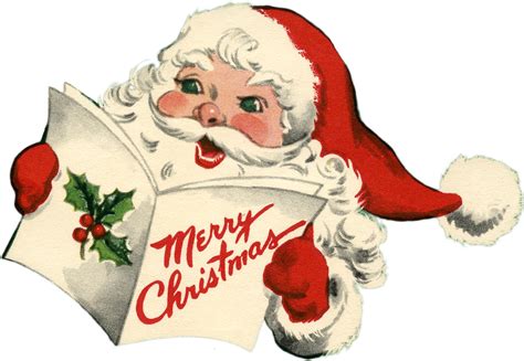 Cheerful Retro Santa Picture Cuteness The Graphics Fairy