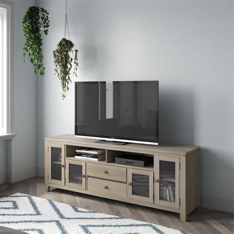 Wyndenhall Essex Solid Wood 72 Inch Wide Contemporary Tv Media Stand