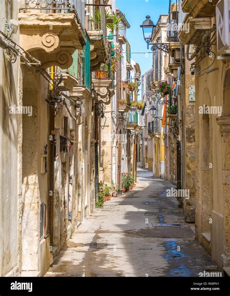 A Narrow And Picturesque Road In Ortigia Siracusa Old Town Sicily