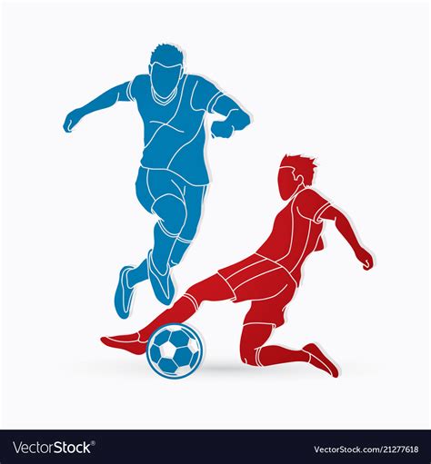 Soccer Player Slide Action Graphic Royalty Free Vector Image