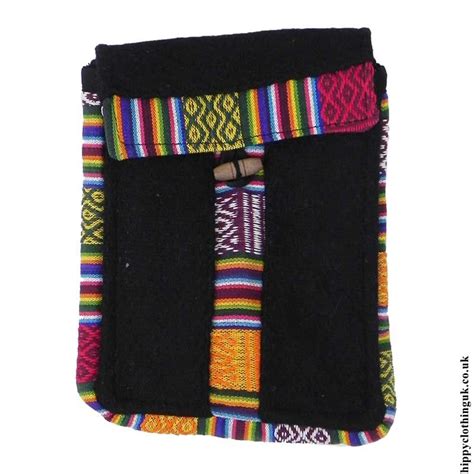 Black Nepalese Wool Passport Bag Mystical Mayhem Hippy Clothing