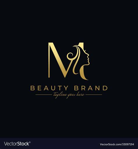 Letter M Beauty Face Hair Salon Logo Design Vector Image On VectorStock
