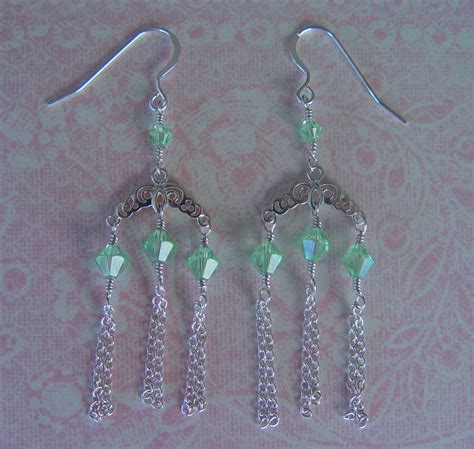 Green Crystal Chandelier Earrings By Whitecloverstudios On Etsy 30 00