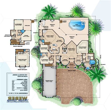 Mediterranean Tuscan Waterfront Floor Plan Inside The Two Story Home