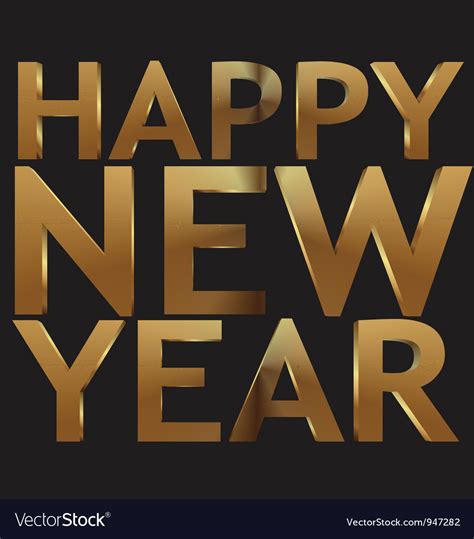 happy new year 3d golden text royalty free vector image