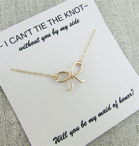 Tie The Knot Necklace Maid Of Honor Necklace Matron Of Honor Etsy