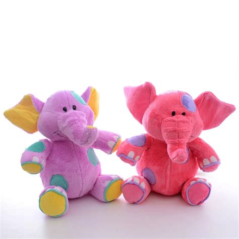 Pink Purple Elephant Plush Dolls Stuffed Animal Toys Baby Developmental