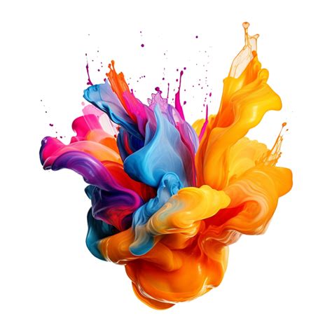 A Colorful Paint Splatter With A Splash Of Paint On A Transparent