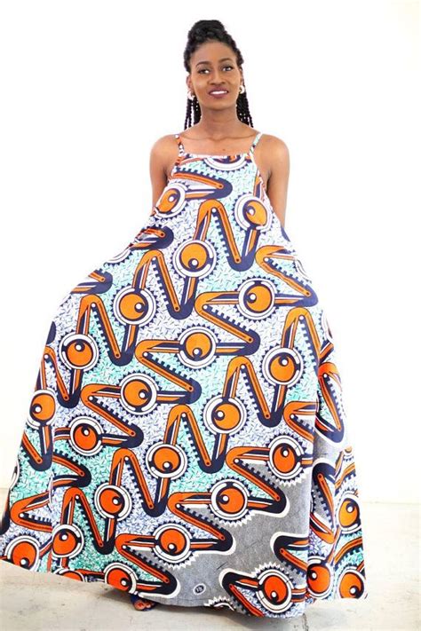 african ankara print spagetti sleeves flared dress etsy uk printed maxi dress red dress