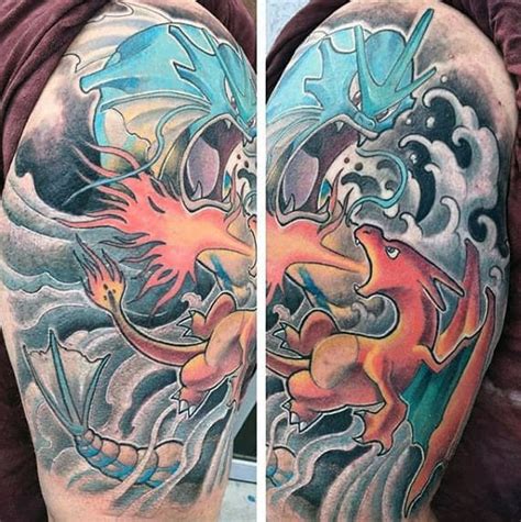 If you are a fan of giant designs, as well as the evolution of one pokemon, in particular, you will enjoy this design. 40 Gyarados Tattoo Designs For Men - Pokemon Ink Ideas