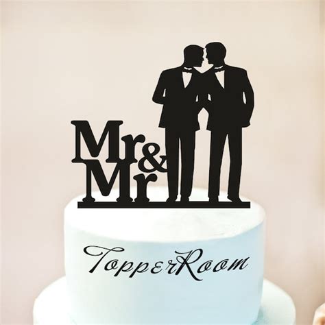 Mr And Mr Cake Topper Gay Cake Topper Same Sex Wedding Gay Etsy