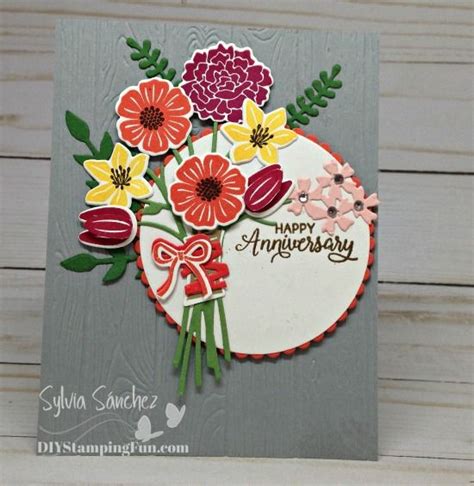 Happy Anniversary Beautiful Bouquet Diy Stamping Fun Diy Stamp