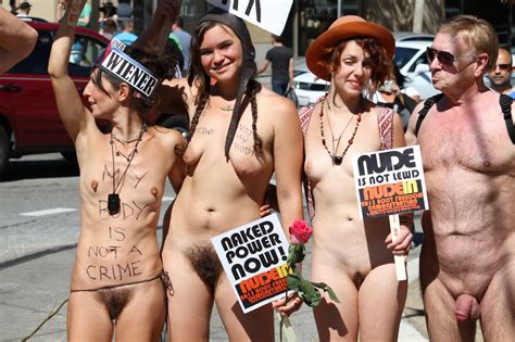 Nudism Photo Hq Naked Public Demonstration Girls