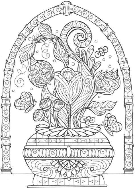 Signup to get the inside scoop from our monthly newsletters. Vase of Flowers Adult Coloring Page | FaveCrafts.com