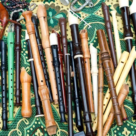 Flutes Of Different Types On A Bright Background Stock Image Image Of
