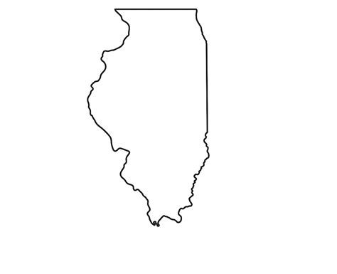Illinois Il Map State Outline County Cities Towns