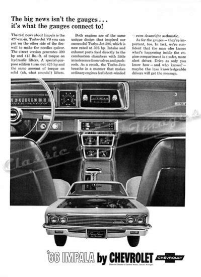 1966 Chevrolet Impala Ss Ad Digitized And Re Mastered Poster Print Big