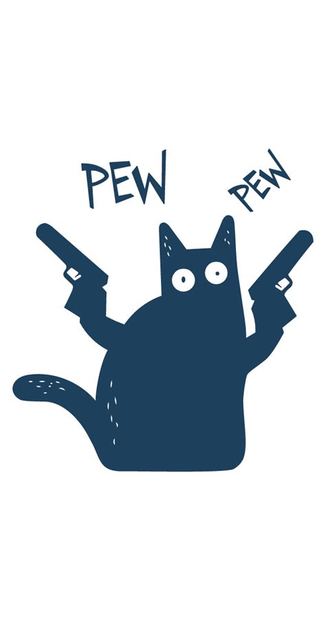 Cat Pew Pew Meme Sticker Funny Doodles Black Cat Tattoos Cat Drawing