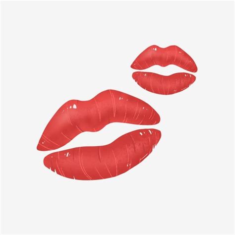 Red Lips Sexy Lips Cartoon Illustration Hand Drawn Valentine