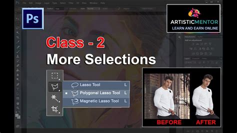 Adobe Photoshop For Beginners More Selections Class 2 Youtube