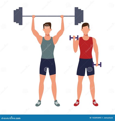 Men Working Out Stock Vector Illustration Of Lifestyle 142093095