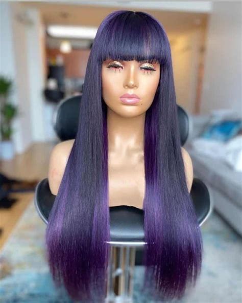 Purple Bangs Black Hair 55 Incredible Short Bob Hairstyles And Haircuts