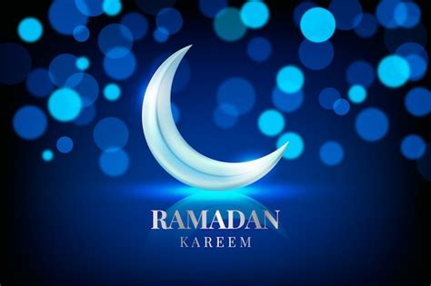 Realistische Ramadan Achtergrond Met Maan Gratis Vector
