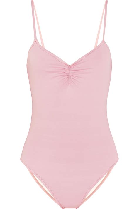 Eberjey So Solid Sasha Ruched Swimsuit In Pink Lyst